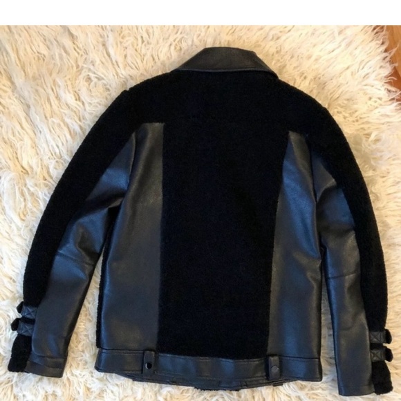 Anthropology JOHN+JENN Sherpa biker jacket m/l - Picture 3 of 4